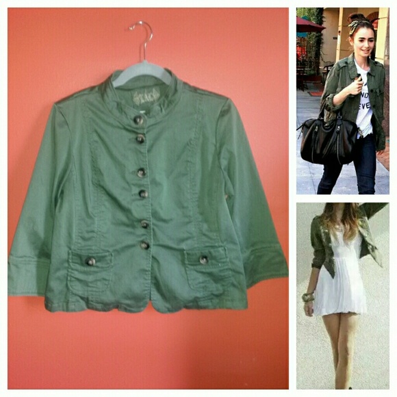 Cropped Army Green Jacket