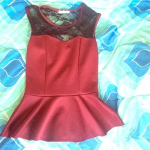 Maroon peplum shirt
