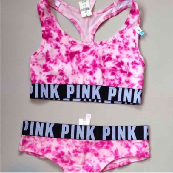 ❌SOLD❌Pink tie dye logo matching set