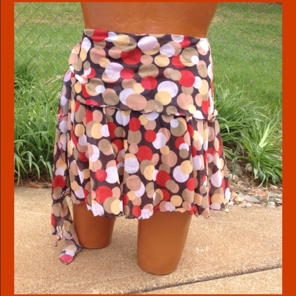 WESTON WEAR Dresses & Skirts - 🔴Multicolor polka dot skirt with flowy side tie🔴