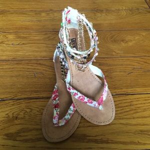 Floral beaded gladiator sandals