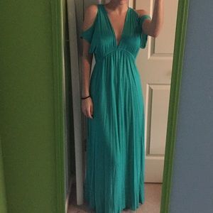 Teal goddess maxi dress
