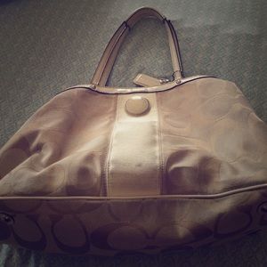 Nude/cream colored coach bag