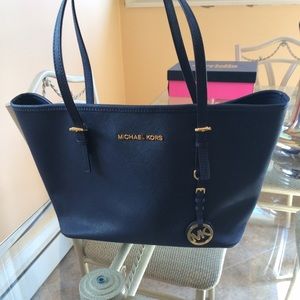 100% authentic navy blue Michael kors bag