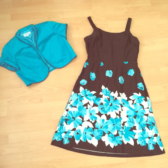 Studio I Brown Floral Dress/ Size 12