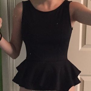 Black peplum shirt
