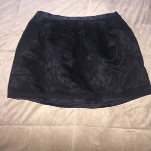 Blue and black lace skirt