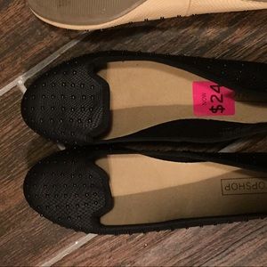 Black studded flats