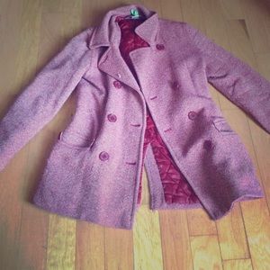 Red Wool Pea Coat