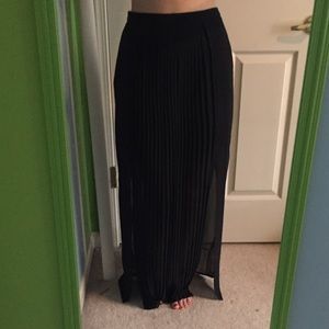 Black pleated maxi