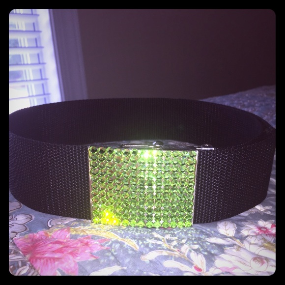 Green Swarovski Crystal "Seatbelt" Belt, 1990s