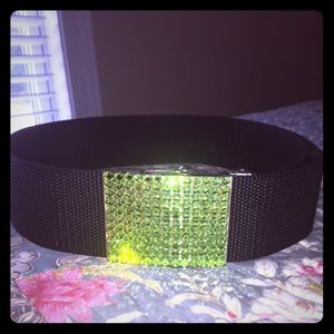 Green Swarovski Crystal "Seatbelt" Belt, 1990s