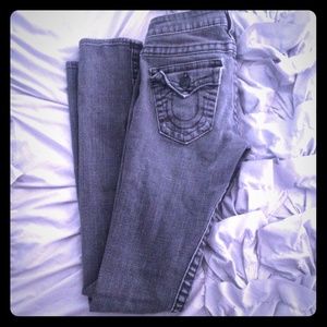 Grey true religion skinny jeans
