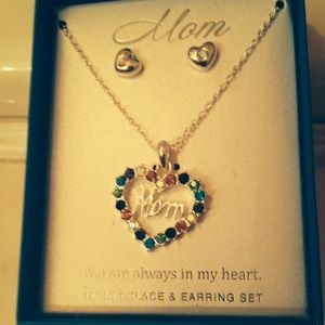💙💜MOM HEART PENDANT & EARRINGS💜💙