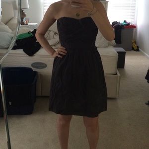 Charcoal gray strapless dress j crew