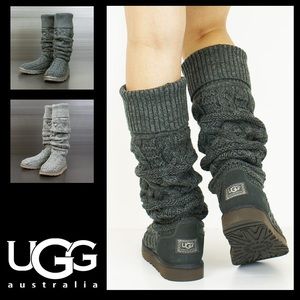 Super cute long gray knit Uggs