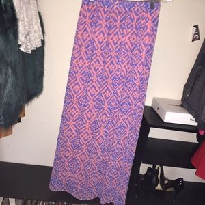 Pink & blue maxi skirt