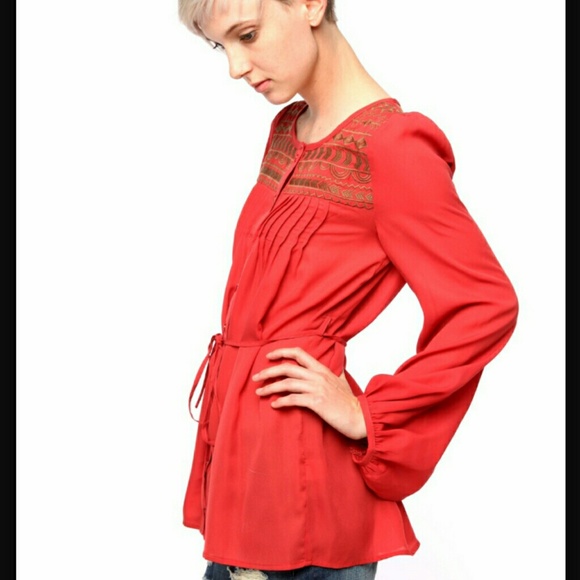 Blu pepper aztec embroidered tunic