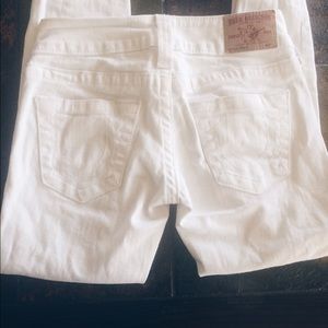 True Religion White Cropped Jeans, Size 25