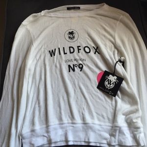 Wildfox "Love Potion" Baggy Beach Jumper in White