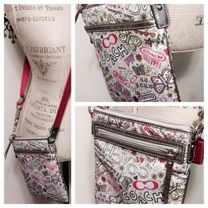 COACH Poppy Daisy Bandana Graffiti Crossbody Bag