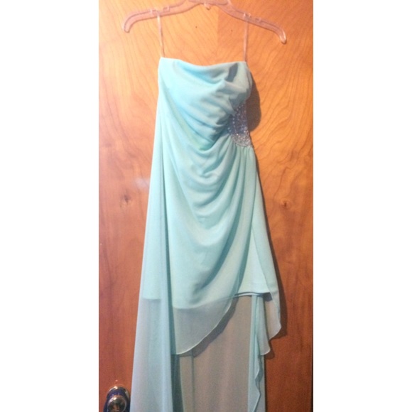 Blue high low dress