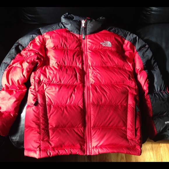 Red Boys North Face Puffer Jacket