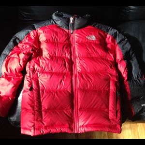 Red Boys North Face Puffer Jacket