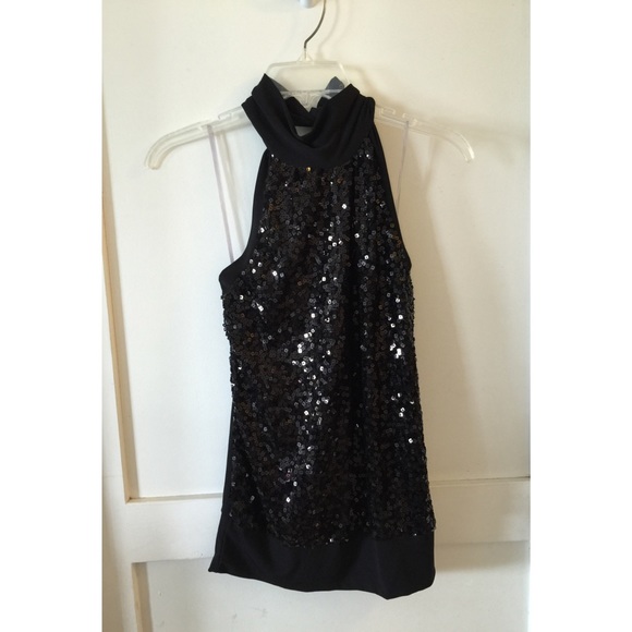 Black Sequined Halter