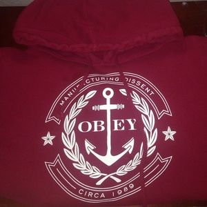 maroon obey sweater .