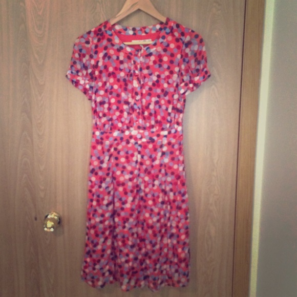 Boden Dresses & Skirts - Boden Coral Pink Red Polka Dot Dress