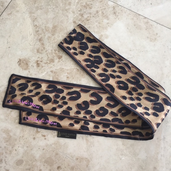 Louis Vuitton Leopard Bandeau Scarf Silk