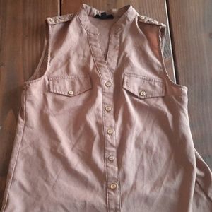Military style sleeveless blouse