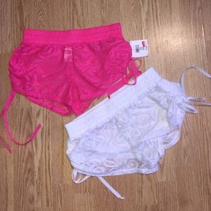 Pair of OP  swimware bikini bottom cover-up shorts