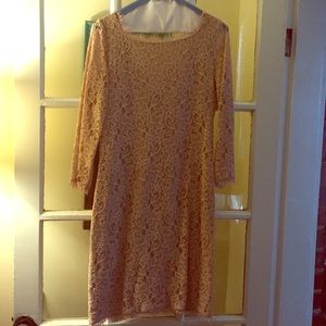 DVF Size 8 Nude Lace Dress