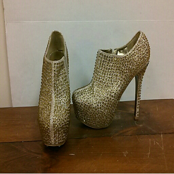 Gold studded booties