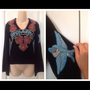 ROCK N ROLL Cashmere Sweater Joystick Saks