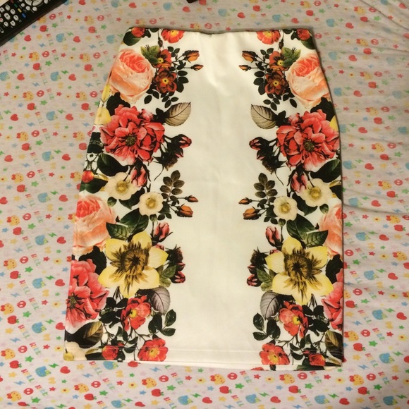 White floral skirt