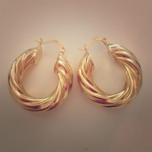 18k gold filled twist thick earring