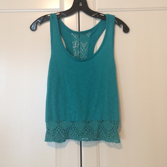 Roxy teal crop top