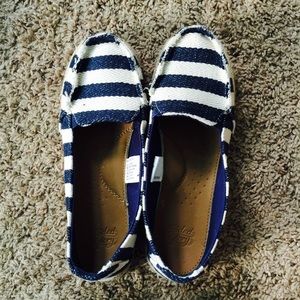 Striped boat shoes