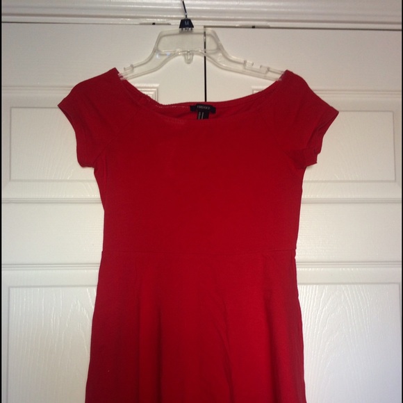 Red jersey scuba dress