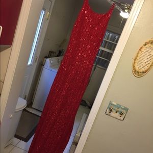 Shimmery red formal dress