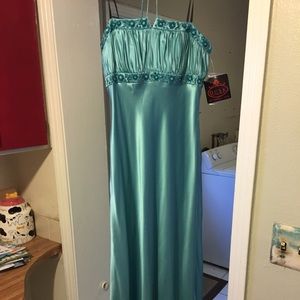 Light teal formal gown NWT