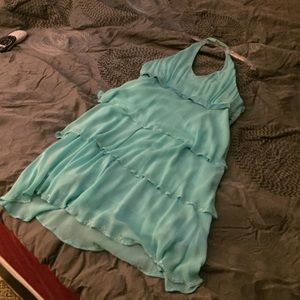 Light teal cocktail dress