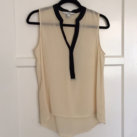 Light Cream Semi Sheer F21 V-Neck Blouse