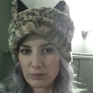 Cheetah print fuzzy hat
