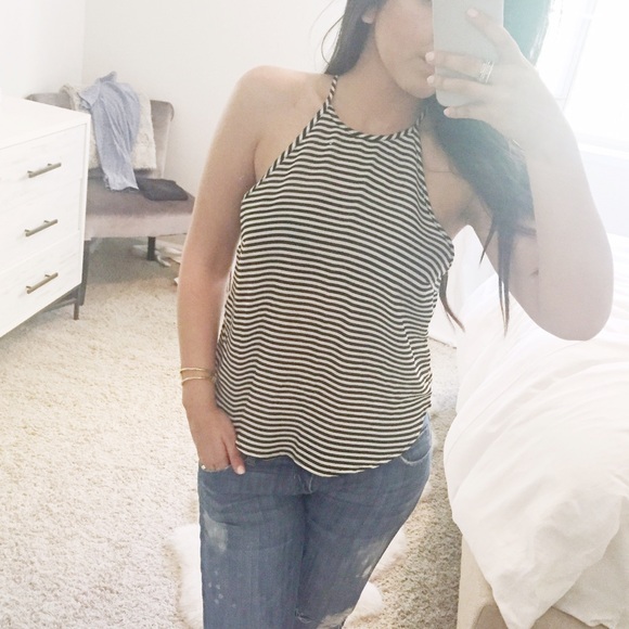 ⭕️sold ❌Striped halter tank