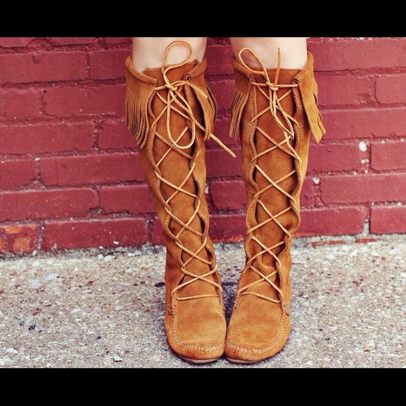 Front Lace Knee Hight Boot