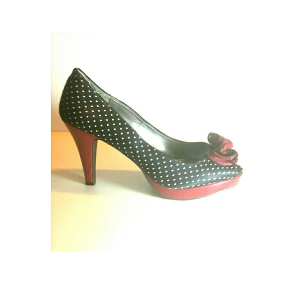 Polka Dot Peep Toe Pumps